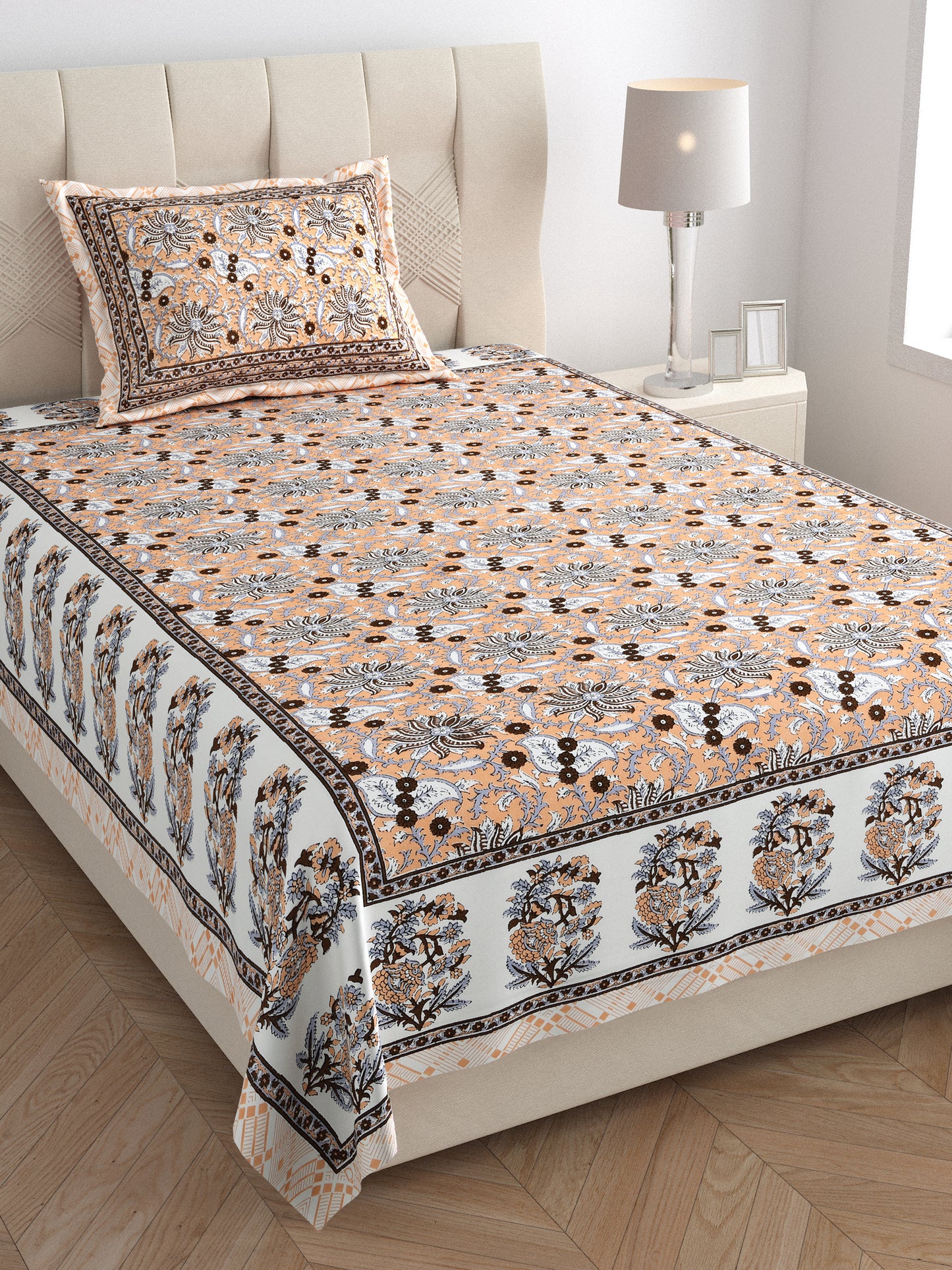 Regal Bloom Single Cotton Bedsheet (60×90 in.)