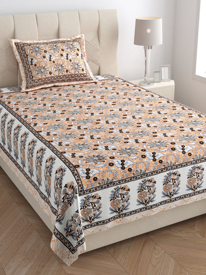 Regal Bloom Single Cotton Bedsheet (60×90 in.)