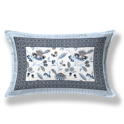 Azure Garden Single Cotton Bedsheet (60×90 in.)