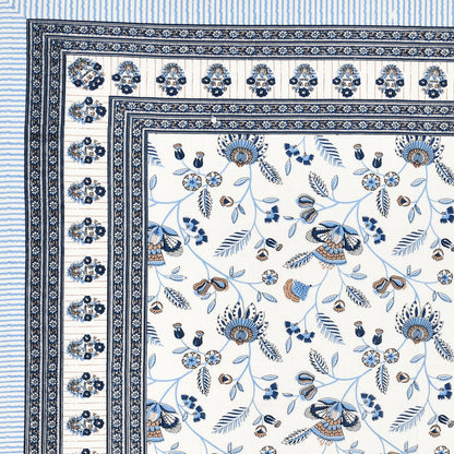 Azure Garden Single Cotton Bedsheet (60×90 in.)