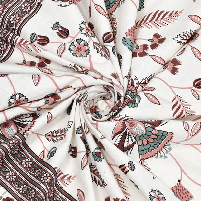 Azure Garden Single Cotton Bedsheet (60×90 in.)