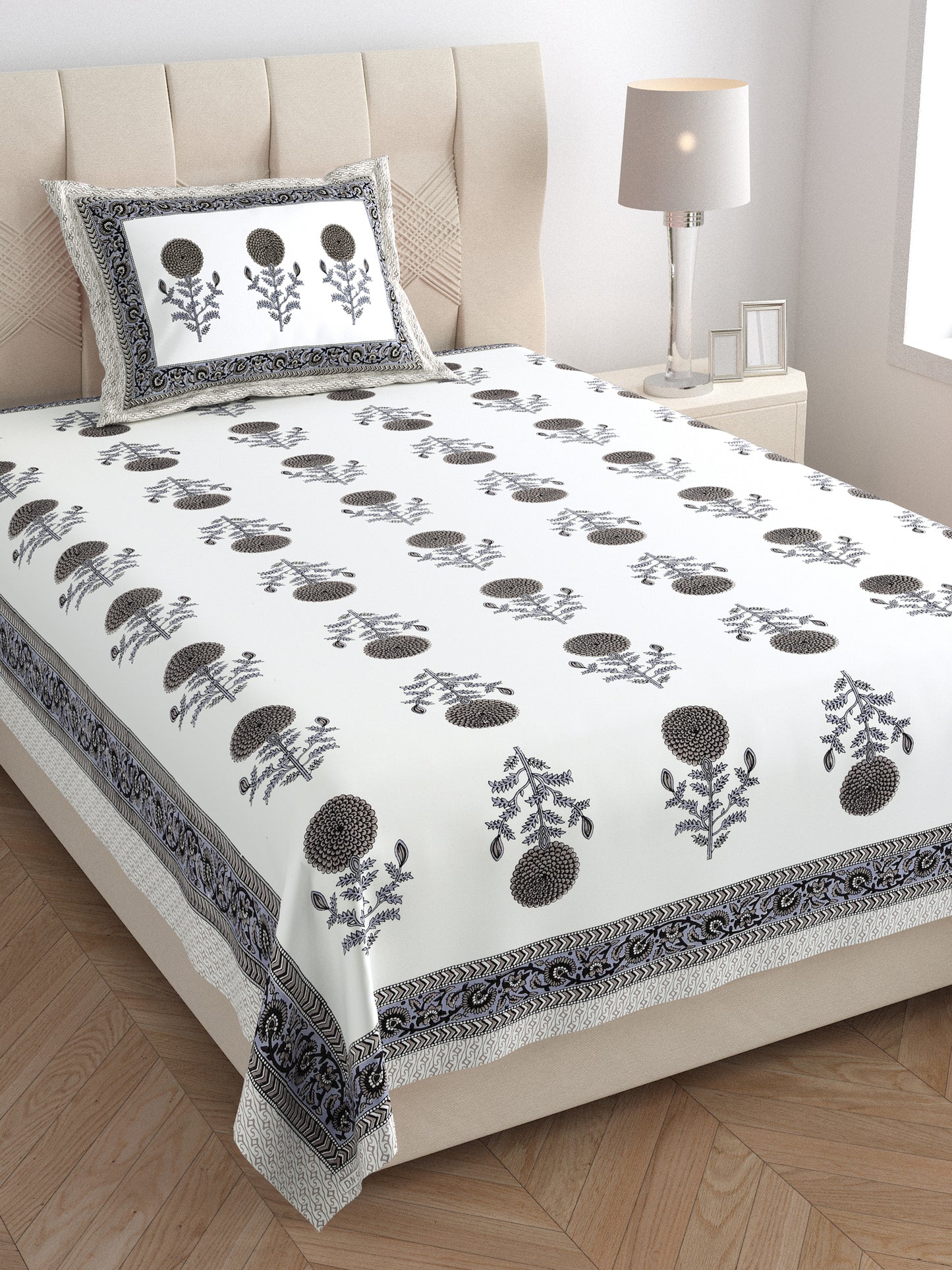 Ivory Grove Single Cotton Bedsheet (60×90 in.)