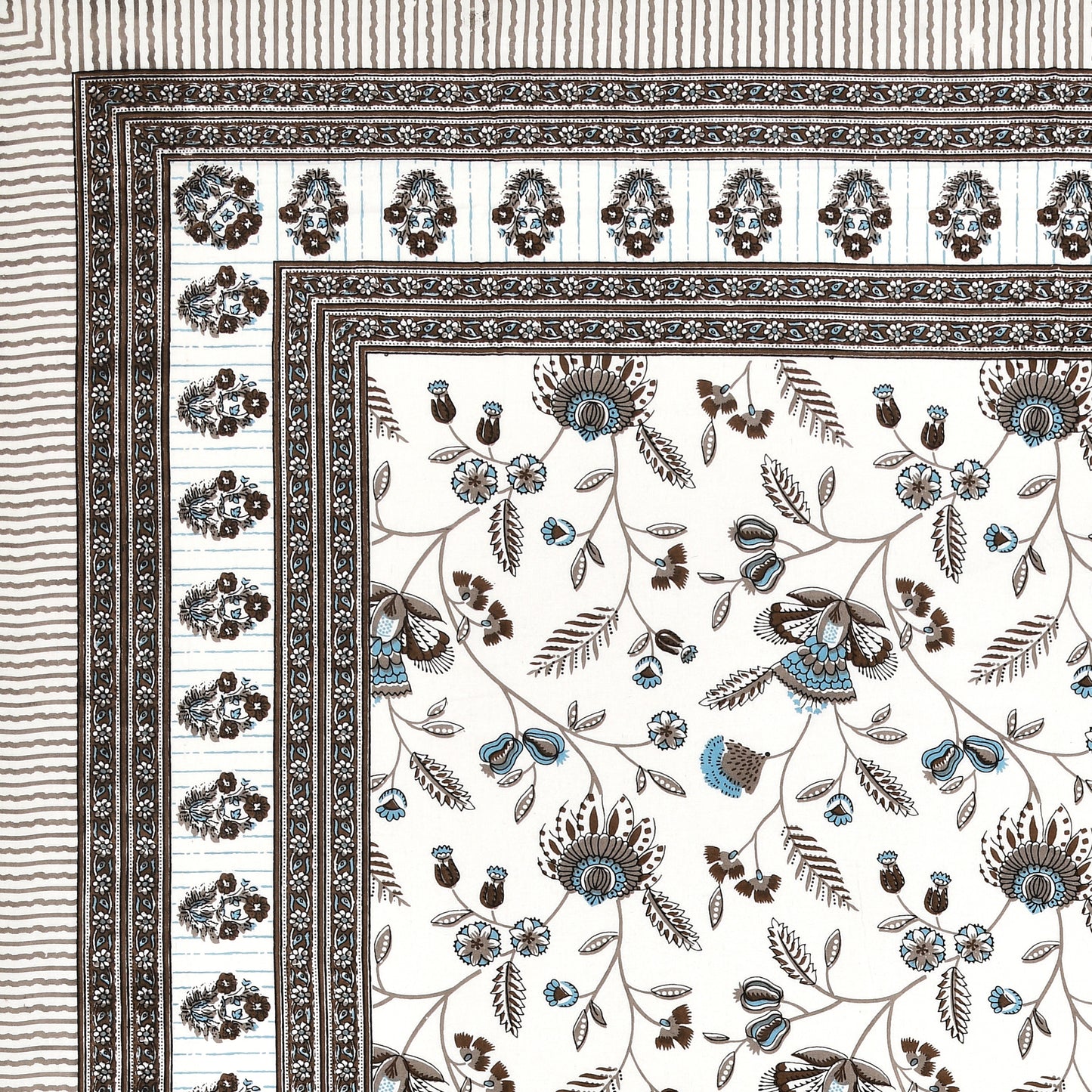 Azure Garden Single Cotton Bedsheet (60×90 in.)