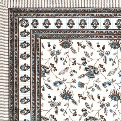 Azure Garden Single Cotton Bedsheet (60×90 in.)