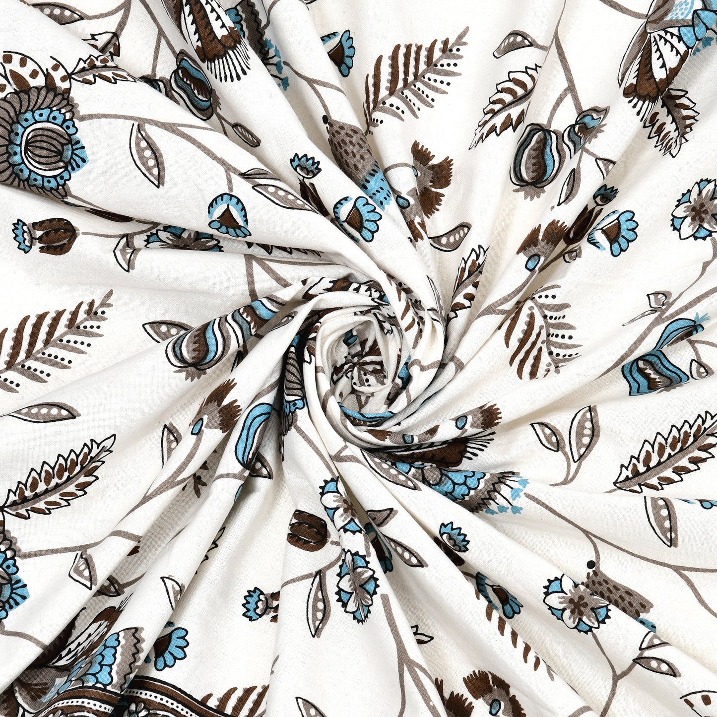 Azure Garden Single Cotton Bedsheet (60×90 in.)