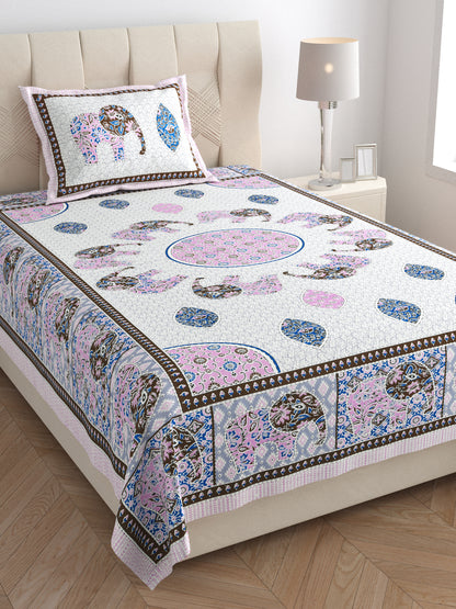 Royal Caravan Single Cotton Bedsheet (60×90 in.)