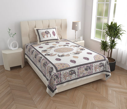 Royal Caravan Single Cotton Bedsheet (60×90 in.)