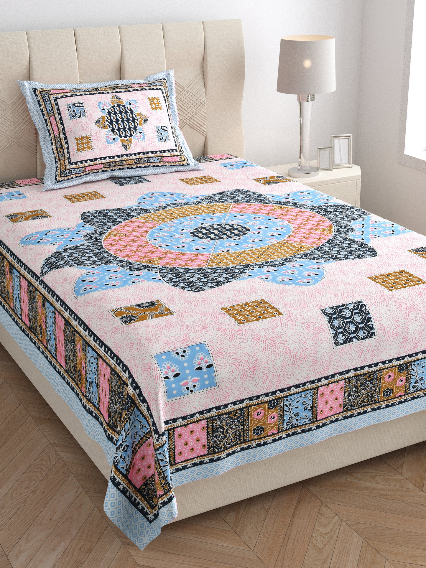 Mandala Muse Single Cotton Bedsheet (60×90 in.)