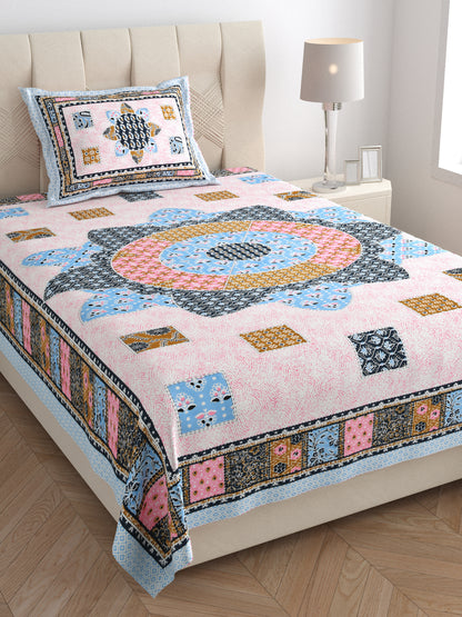 Mandala Muse Single Cotton Bedsheet (60×90 in.)