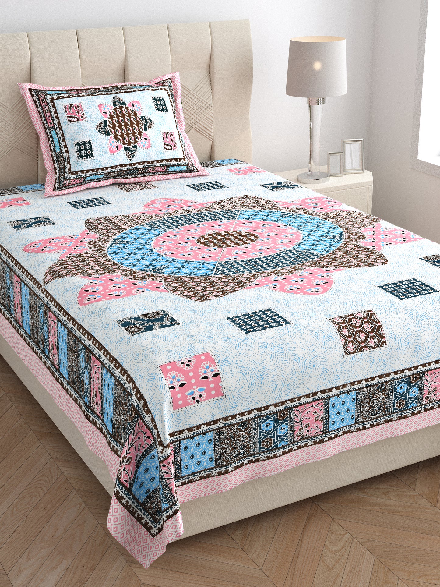 Mandala Muse Single Cotton Bedsheet (60×90 in.)