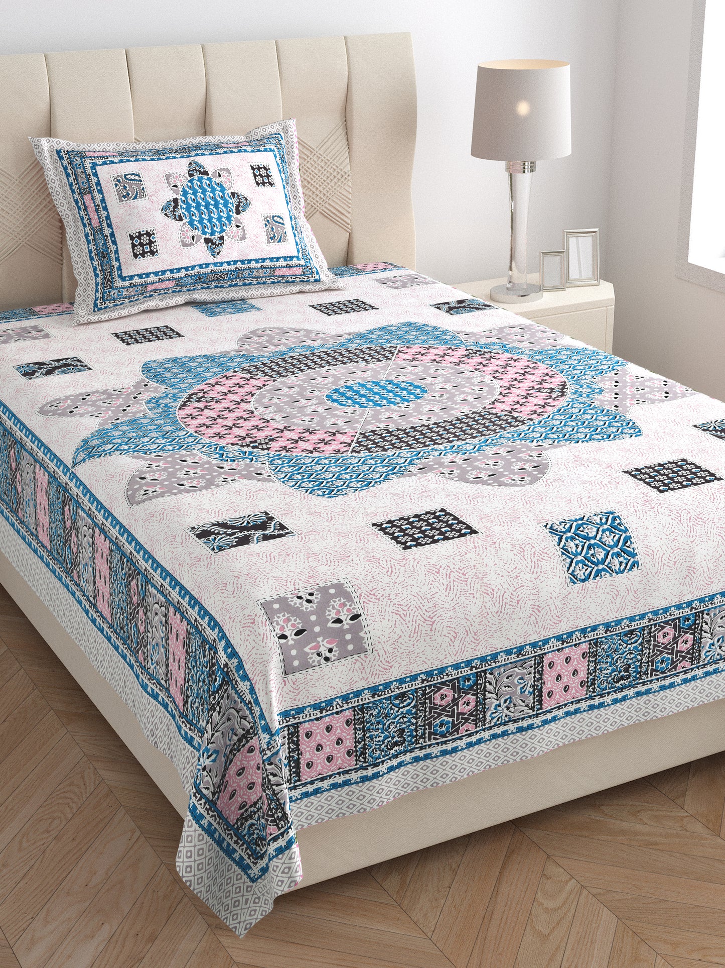 Mandala Muse Single Cotton Bedsheet (60×90 in.)