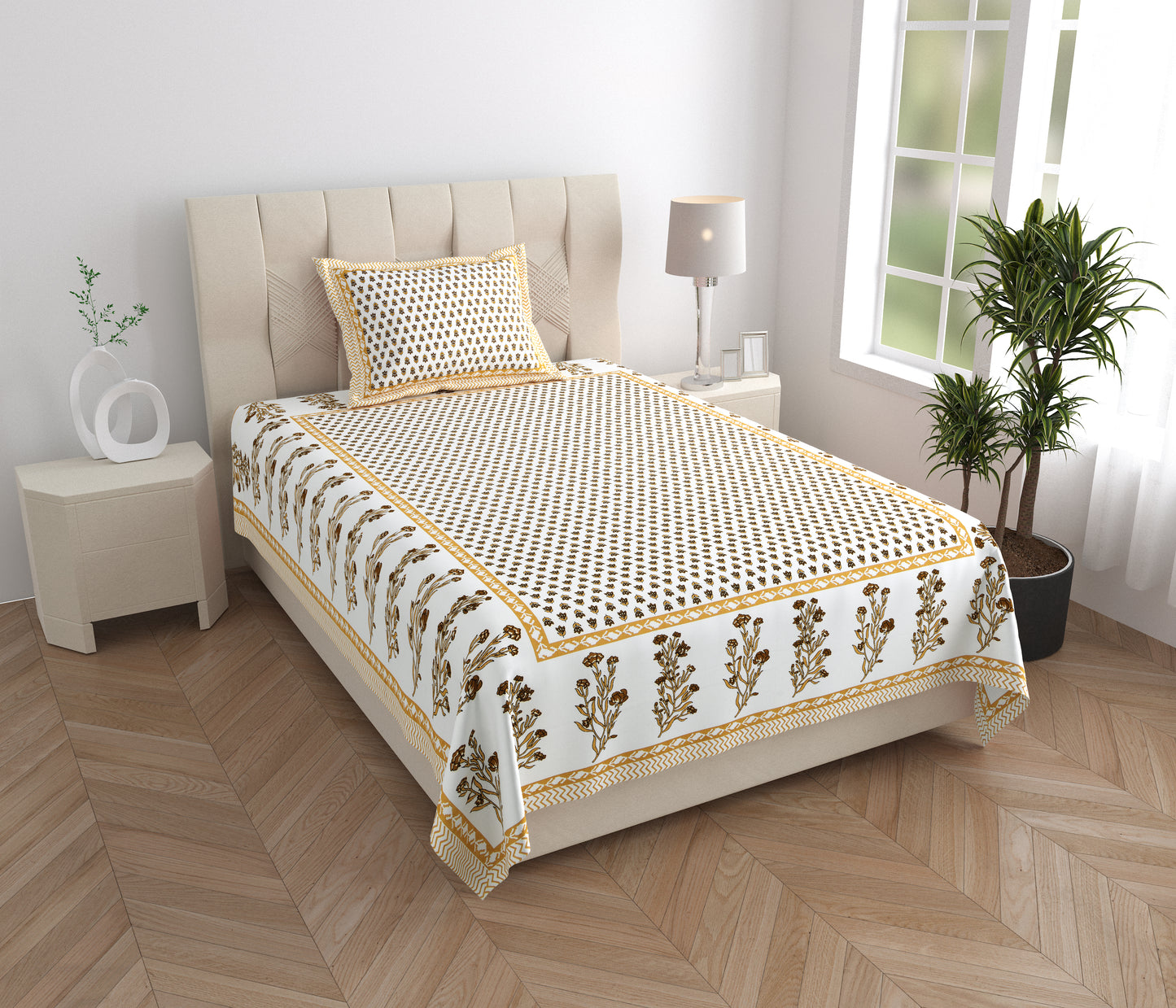 Meadowline Single Cotton Bedsheet (60×90 in.)