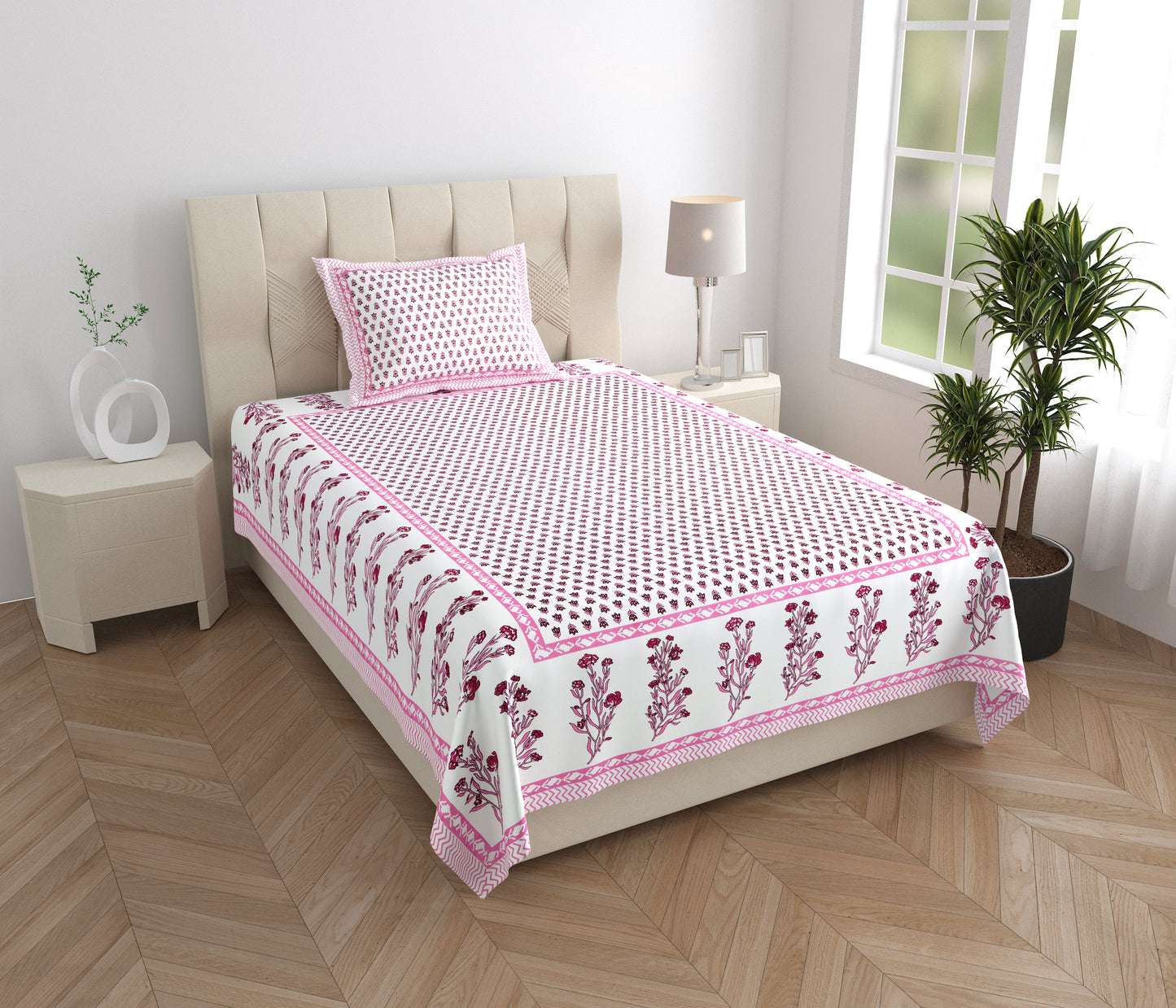 Meadowline Single Cotton Bedsheet (60×90 in.)