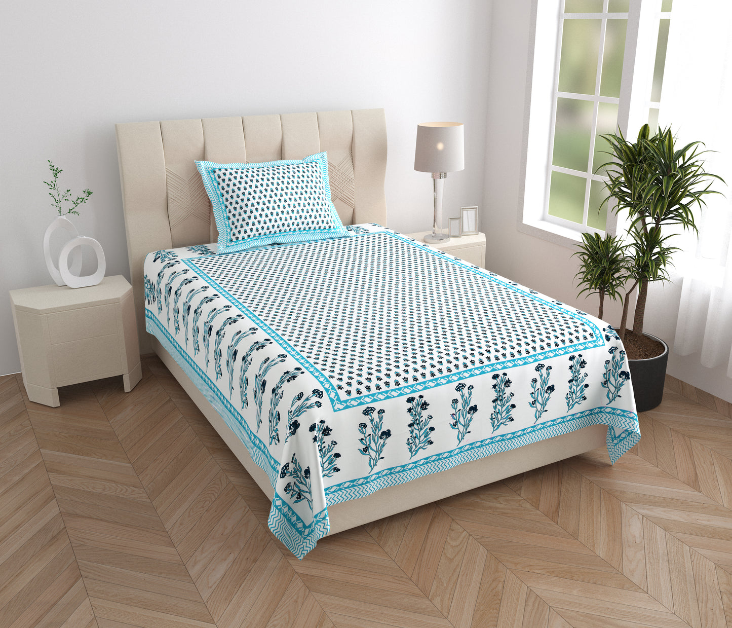 Meadowline Single Cotton Bedsheet (60×90 in.)