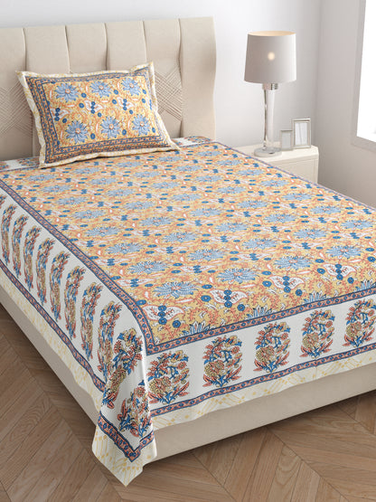 Regal Bloom Single Cotton Bedsheet (60×90 in.)