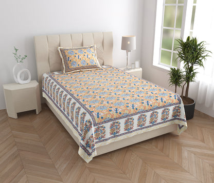 Regal Bloom Single Cotton Bedsheet (60×90 in.)