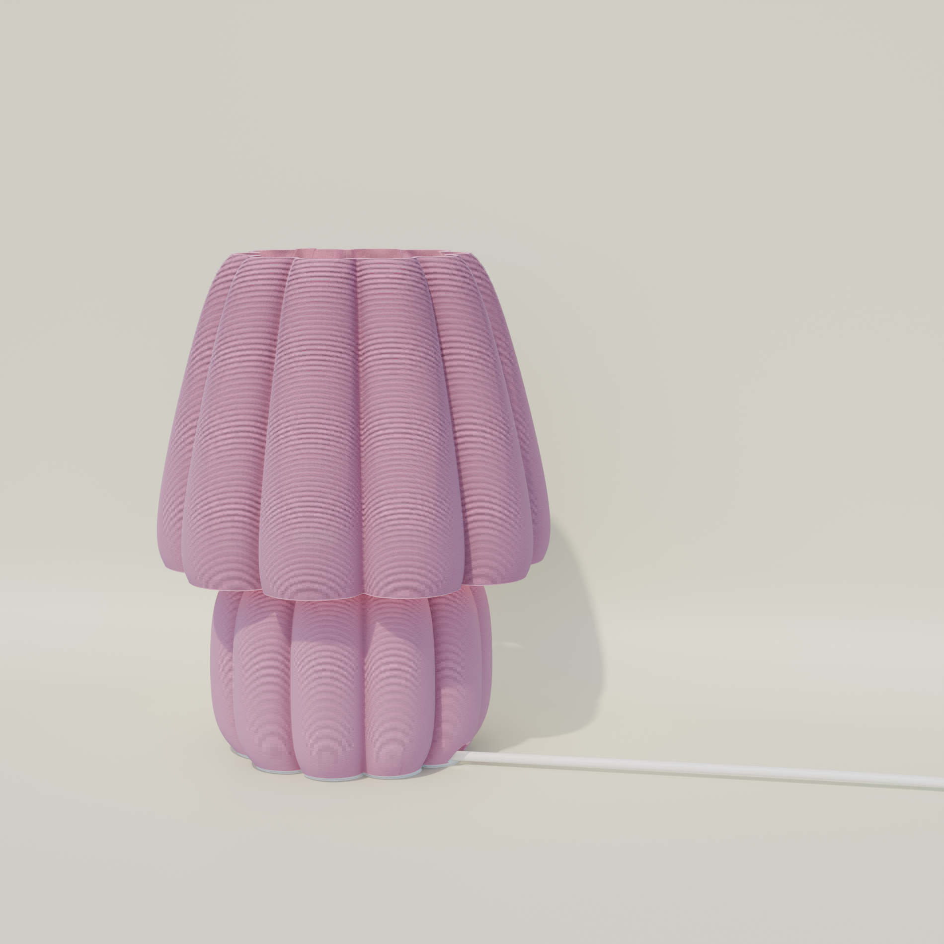 My Store Soft Glow Night Lamp in Pink with Unique Pleated Design for Cozy Lighting