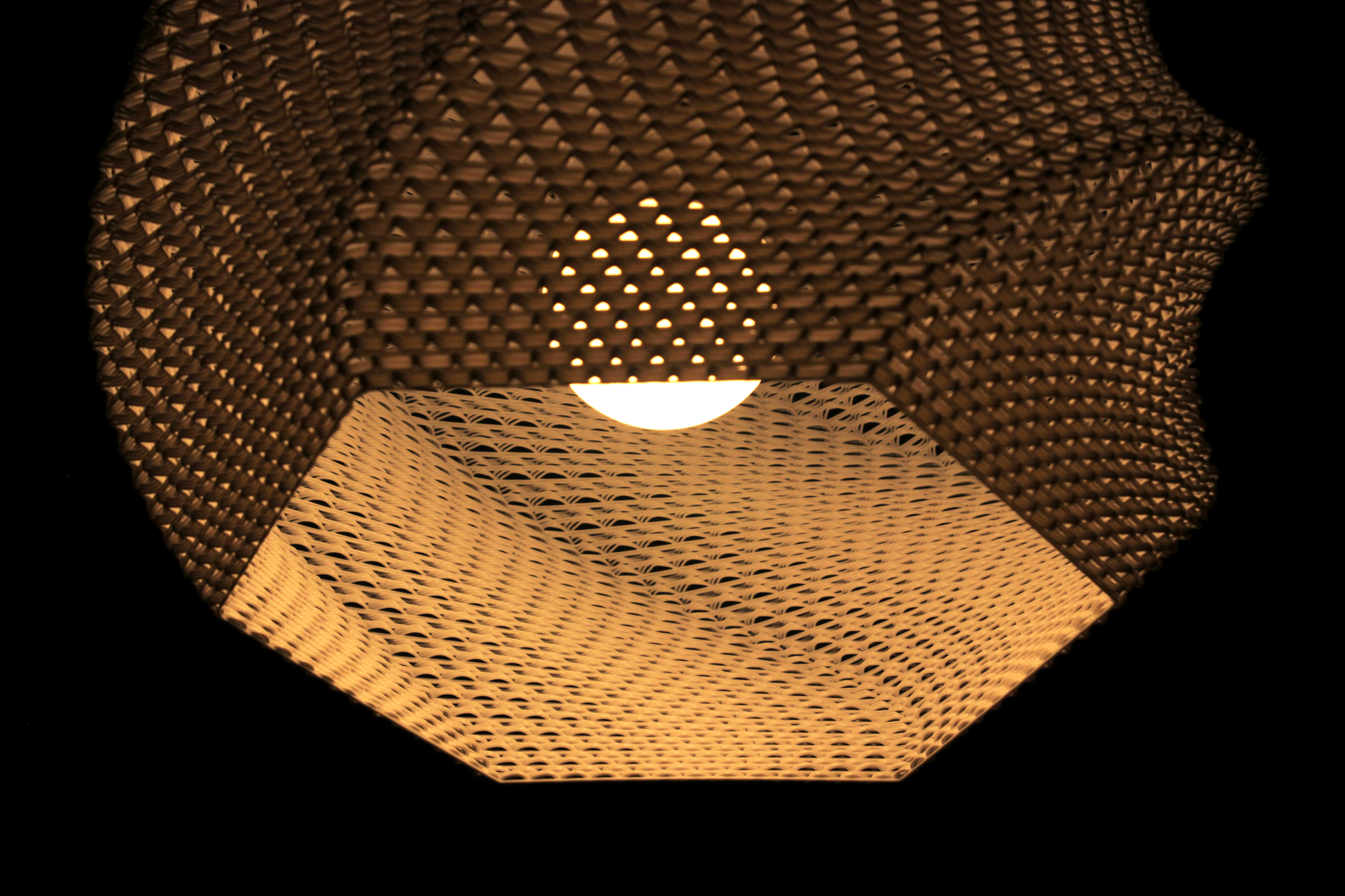 Highmour textured ceiling light cover featuring a unique hexagonal design and warm illumination