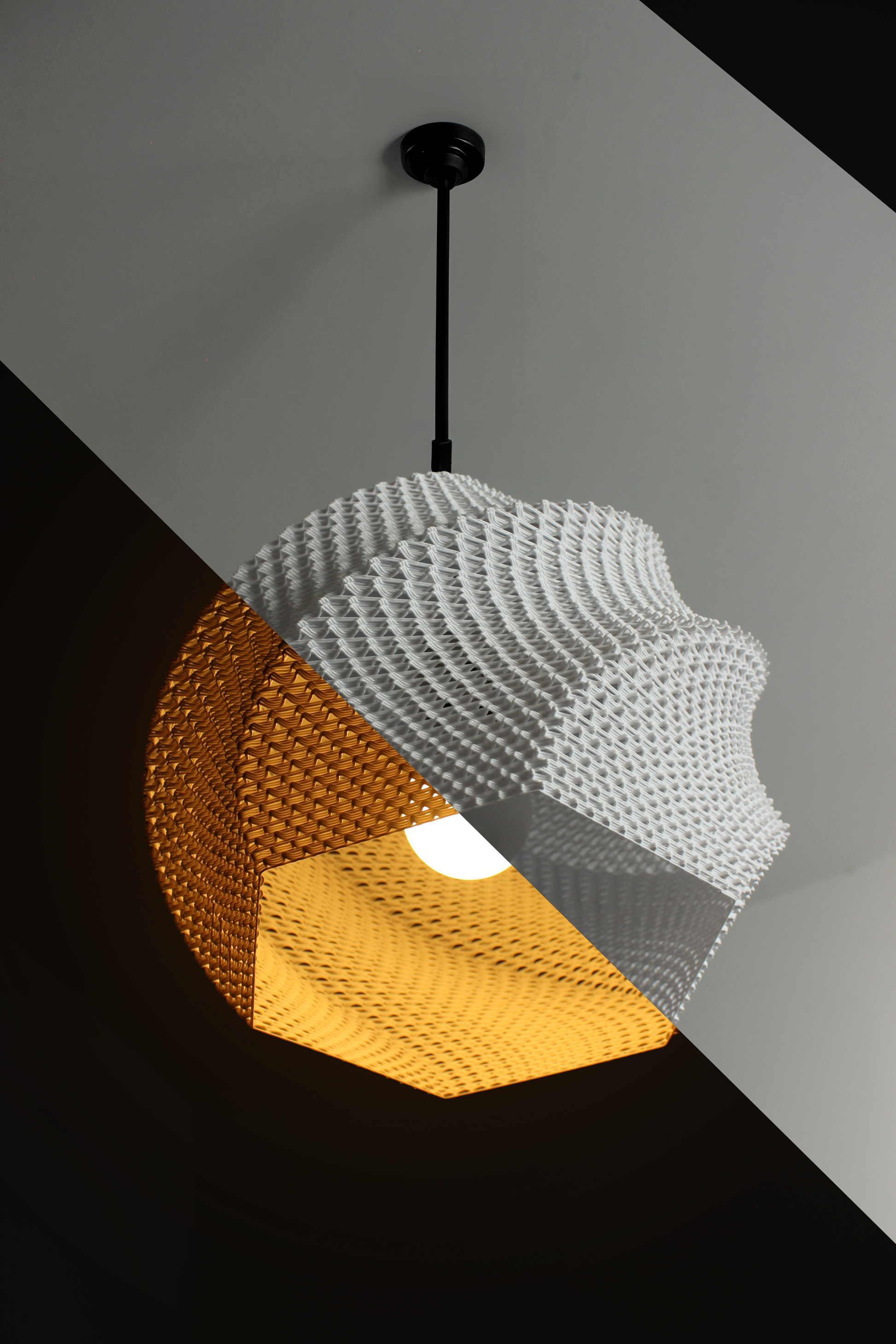 Highmour textured ceiling light cover with a modern design featuring a unique texture and dual color scheme