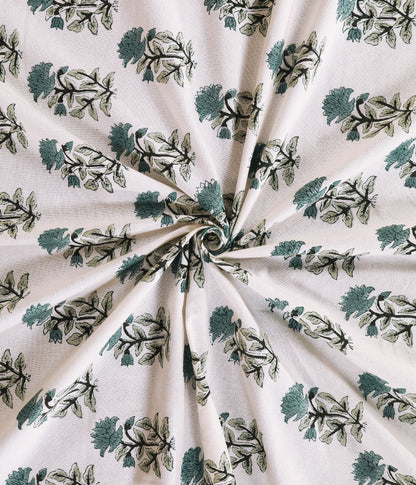 THE HIGHMOUR BLOOMLINE collection bedsheet with block print design inspired by Jaipur, made of pure cotton