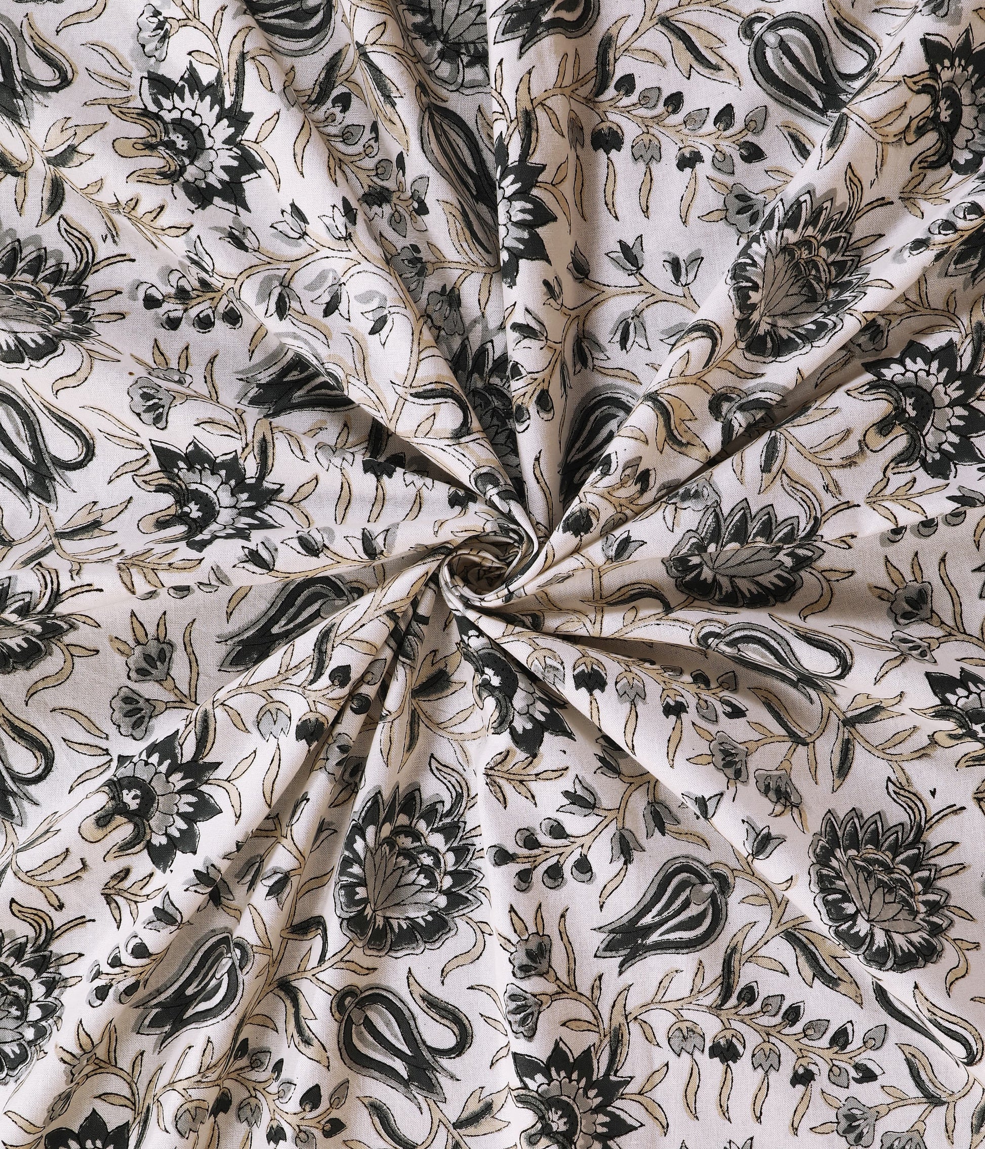 THE HIGHMOUR BLOOMLINE collection bedsheet with intricate block print design in pure cotton, inspired by Jaipur
