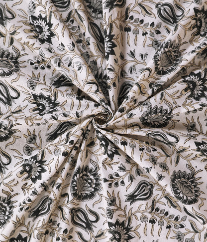 THE HIGHMOUR BLOOMLINE collection bedsheet with intricate block print design in pure cotton, inspired by Jaipur