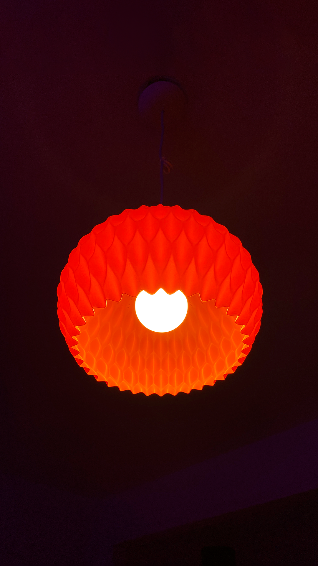 Highmour unique pendant lighting in vibrant red with a textured honeycomb design