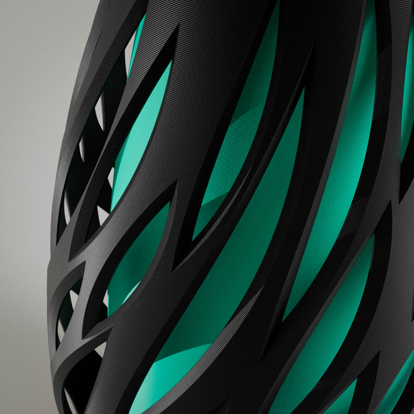 Highmour unique silhouette lamp featuring intricate geometric design with teal illumination